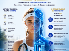 La mayoría entrena el tenis. Yo entreno la arquitectura interna que determina hasta dónde puede llegar un jugador.